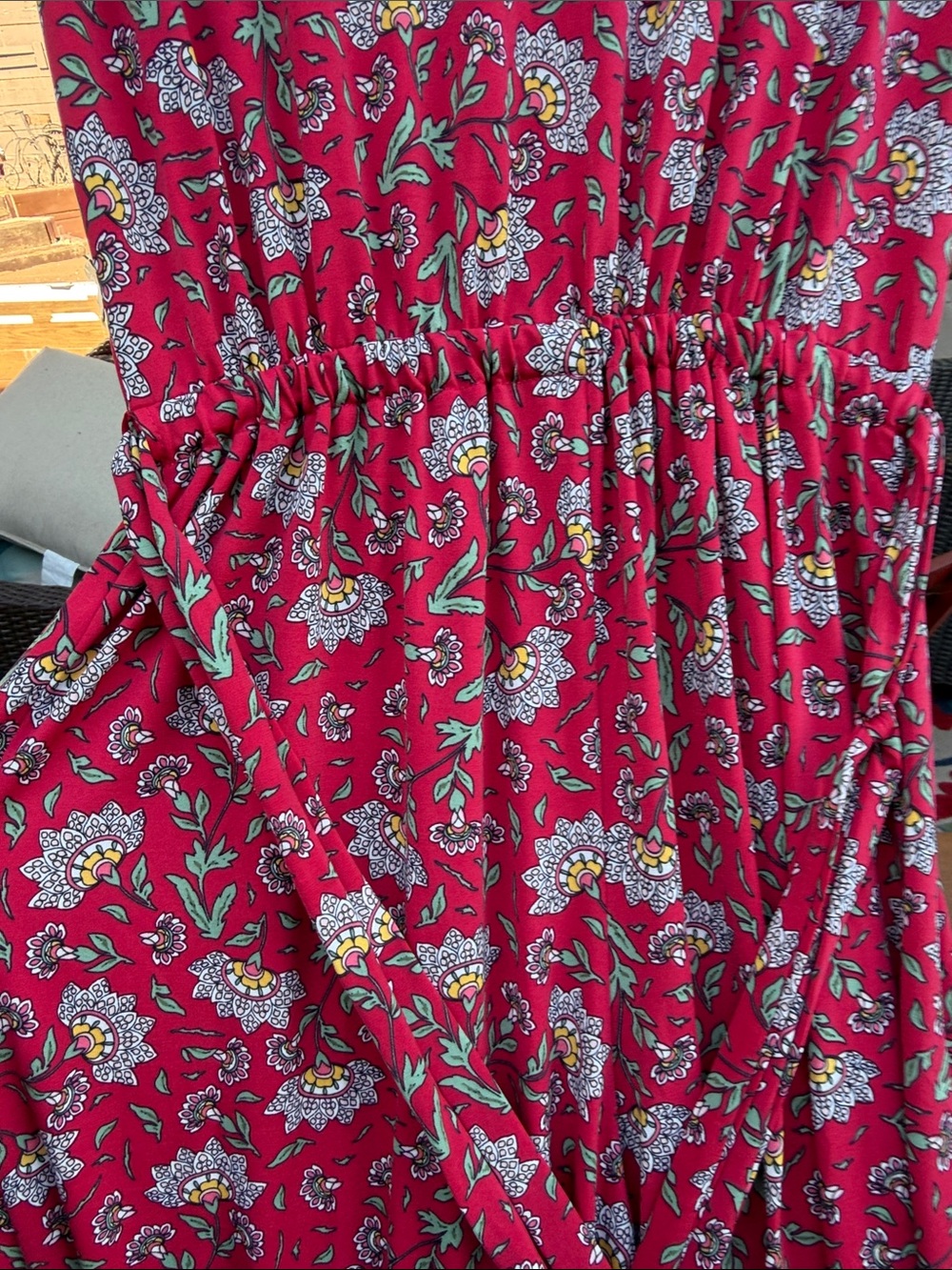 Max Studio red Floral Printed Wide-Leg Jumpsuit - Picture 2 of 5